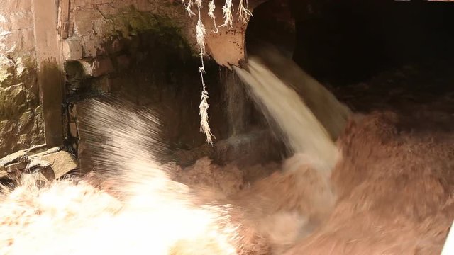 Sewage in Santiago, Chile. Pollution
