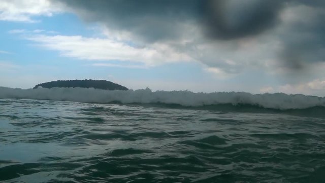 Waves on the beach of Nai Harn, Thailand