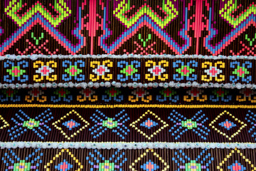 Colorful threads graphic pattern handicraft