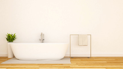 Obraz na płótnie Canvas white bathroom minimal design-3D Rendering