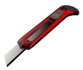 3d illustration of a knife stationery on a white background