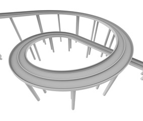 3D illustration of a road loop architecture