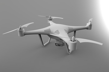 3D illustration of a quadcopter without textures