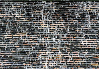 Detail of a decorative cascade waterfall in the garden