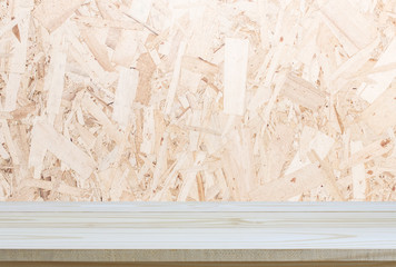 Wood table top and background of ply wood wall - can used for display or montage your products.