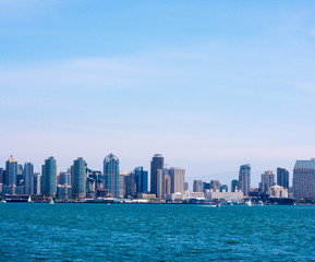 Fototapeta na wymiar City of San Diego,California Bay and sailboats