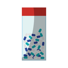 medicine pills container icon over white background. colorful design. vector illustration