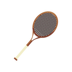 tennis racket icon over white background. colorful design. vector illustration