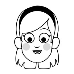 happy girl cartoon icon over white background. vector illustration