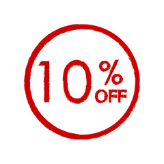 10% off. Sale and discount price icon. Sales tag design template. Vector illustration.