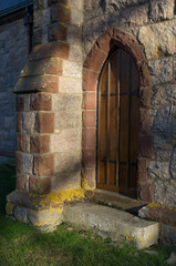 Church door wooden door instone arch