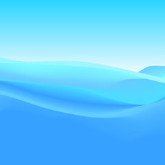 Abstract Background of Blue Waves, Vector Illustration