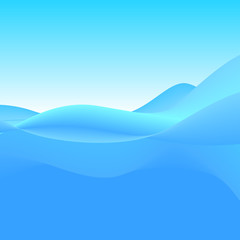 Abstract Background of Blue Waves, Vector Illustration