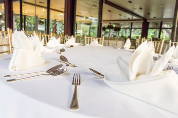 Catering lunch table at restaurant