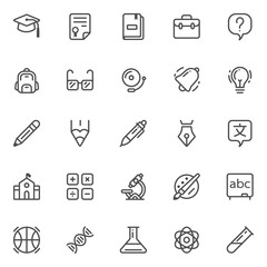 Education line icon set