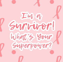 Fototapeta premium Vector Breast cancer awareness pink ribbon