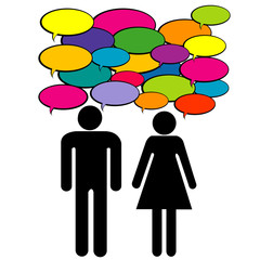 Communications between woman and man