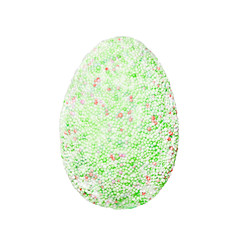 Green decorative bubble easter egg isolated.