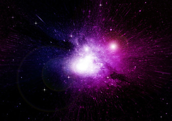 Naklejka premium Stars, dust and gas nebula in a far galaxy