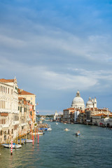 Fototapeta premium Beautiful view of water street and old buildings in Venice, ITALY