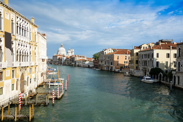 Fototapeta na wymiar Beautiful view of water street and old buildings in Venice, ITALY