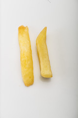 French Fries on white background