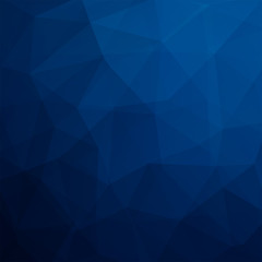Fototapeta premium Polygonal dark blue vector background. Can be used in cover design, book design, website background. Vector illustration