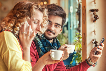 Happy Couple in a Restaurant
