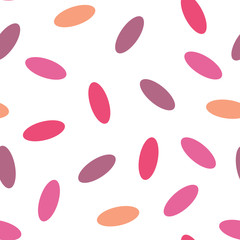 Pink donut glaze or ice cream top with many decorative sprinkles.