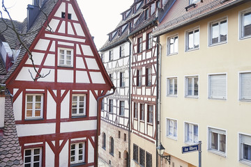 Fototapeta na wymiar Street in old town of Nuremberg