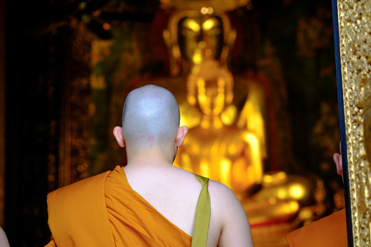 New young monk at Wat Bowonniwet Vihara temple