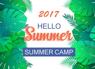 Hello summer 2017 universal tropical background
