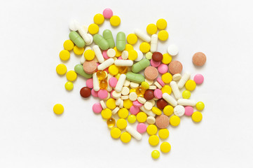 Heap of colorful pills