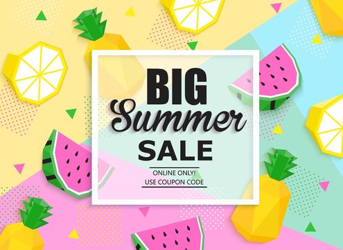 Summer sale colorful banner