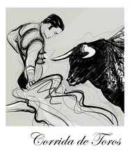 Photo sur Plexiglas Art Studio Taureau chargeant un torero