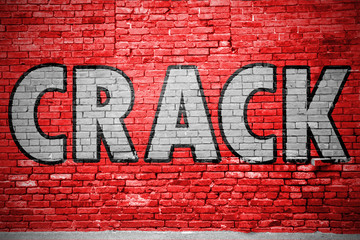 Crack Graffiti Ziegelsteinmauer