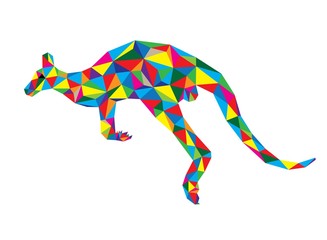 Geometric Kangaroo Jumping, art vector design