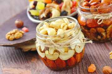 Dried fruit and nuts in honey