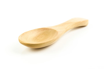 Wooden spoon isolated on white background