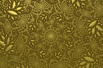 Abstract golden background with a convex pattern