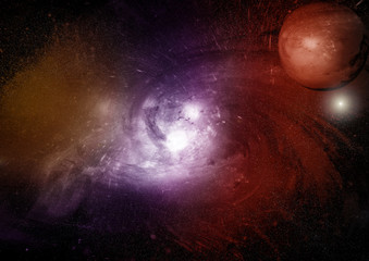 Obraz premium Stars, dust and gas nebula in a far galaxy