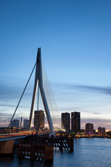 Rotterdam City at Dusk in Holland, Netherlands