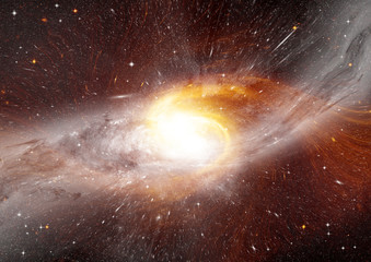 Stars, dust and gas nebula in a far galaxy