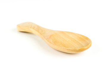 Wooden spoon isolated on white background