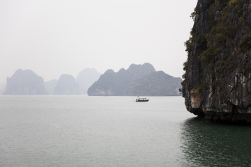 Scenic view of islands in Halong Bay, Vietnam, Southeast Asia