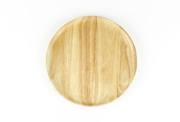 Wooden bowl isolated from white background