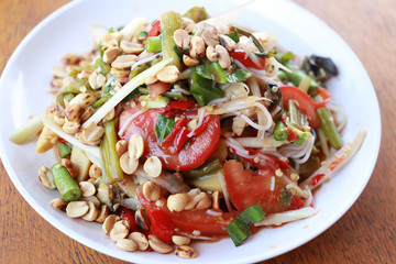 Mix bean of Papaya salad or SOMTUM in Thai Foods.