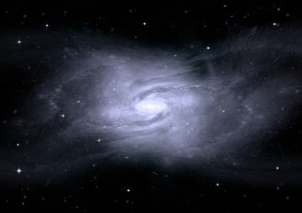 Stars, dust and gas nebula in a far galaxy