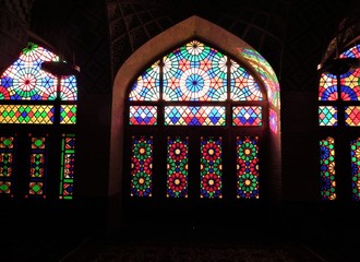 Fototapeta na wymiar Pink Mosque in Iran, Shiraz 