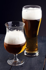 Still Life with a draft beer by the glass.